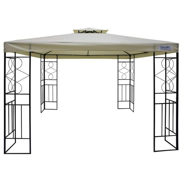 Quictent 10x10 Metal Gazebo Canopy Soft top Pergola Gazebo for Deck