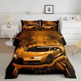 thumbnail image 2 of Homewish Teens Racing Car Bedding Comforter Set, Black Orange Automobile Twin Comforter Sets, Cartoon Sports Theme Reversible Bedding Set, Breathable Home Decor, 2pcs, 2 of 8