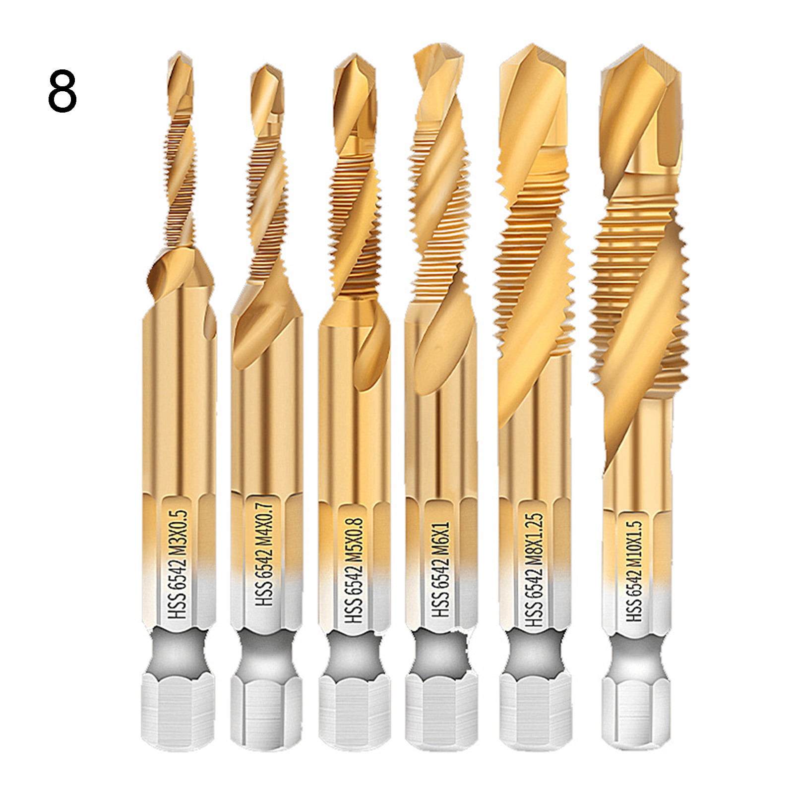 Details about   Drill Bits Set Hex Shank Tap Screw Compound Tapping Set Metric Thread M3-M10 