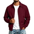 thumbnail image 2 of Windbreaker Jackets for Men Casual Golf Jacket Lightweight Water Resistant Coat Jacket with Pocket Full Zip Collared Daily Wear Wine L, 2 of 8