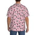 thumbnail image 3 of Honeii Cute Fox Pink Tree for Men's Short-Sleeved Button-Up Collared Shirt Featuring A Pocket, Perfect for Beach Vacations, And Travel Adventures.-XX-Large, 3 of 5