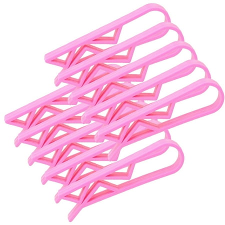 

10Pcs Plastic Dustbin Garbage Basket Waste Can Trash Bag Clip Clamp Holders for Kitchen Garbage Pink