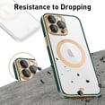 thumbnail image 6 of Magnetic for iPhone 12 Pro Case Built-in Camera Lens Cover [Compatible with Magsafe] Plating Soft Anti-Scratch Shockproof Transparent Back Cover 6.1 Inch - Clear Dark Green, 6 of 14
