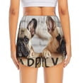 thumbnail image 2 of Lsque Cute Bulldogs Apply Printed Women's Running Shorts with Liner Pockets,Elastic Quick Dry Workout Athletic Gym Yoga Shorts,Womens High Waist Shorts-, 2 of 9