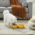 thumbnail image 4 of Sam's Pets Coco Dual Pet Bowl with Wood Stand 5.11'' in Yellow - 10.8, 4 of 5