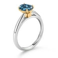 thumbnail image 3 of Gem Stone King 10K White and Yellow Gold Persian Blue Moissanite Solitaire Engagement Ring for Women (1.38 Cttw, Oval 8X6MM, Gemstone Birthstone, Available in Size 5, 6, 7, 8, 9), 3 of 4