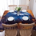 thumbnail image 5 of Blue Fall Pumpkins Rectangle Tablecloths 54x87,Autumn Maple Leaf Vintage Oil Painting Table Cloth Table Cover Indoor/Outdoor Tabletop Decor for Wedding Holiday Party Dinner Baby Shower, 5 of 7