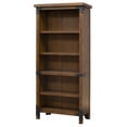 thumbnail image 4 of Rustic Open Wood Bookcase Office Shelving Storage Cabinet Fully Assembled Brown, 4 of 6