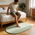thumbnail image 1 of Amzcrzy Elliptical Carpet Bath Mat Soft Absorbent Microfiber Bathroom Rug with Embossed Non- Washable Floor Mat for Bathroom Shower Kitchen Home Decor Home Decor Room Decor, 1 of 5