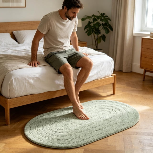 Amzcrzy Elliptical Carpet Bath Mat Soft Absorbent Microfiber Bathroom Rug with Embossed Non- Washable Floor Mat for Bathroom Shower Kitchen Home Decor Home Decor Room Decor