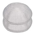 thumbnail image 2 of A&S Mezuzot Modern Linen Kippah for Men Yarmulke Cap Jewish Yamaka Hat Kippot Yarmulka Set of 2 - Light Grey, 2 of 4