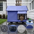thumbnail image 5 of Outdoor Cat House Weatherproof with Escape Door, Insulated Cat Shelter with Rain Cover, Waterproof Stray Cat Bed for Outside Patio Garden All Season, Works with Heating Pad, 5 of 7