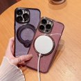 thumbnail image 4 of Magnetic Glitter Case for iPhone 15 Pro Max Compatible with Magsafe,360 Rotating Ring Magnetic Hidden Stand Case,Luxury Bling Full Camera Protector Shockproof Cover for Women Girls-Purple, 4 of 12
