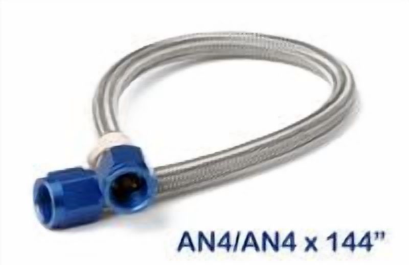 NOS Stainless Steel Braided Hose -4AN 12-foot Blue