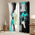 thumbnail image 3 of Homewish Blue Abstract Kitchen Curtains,Contemporary Art Black Out Curtains Pack of 2 (42x63 Each), 3 of 6