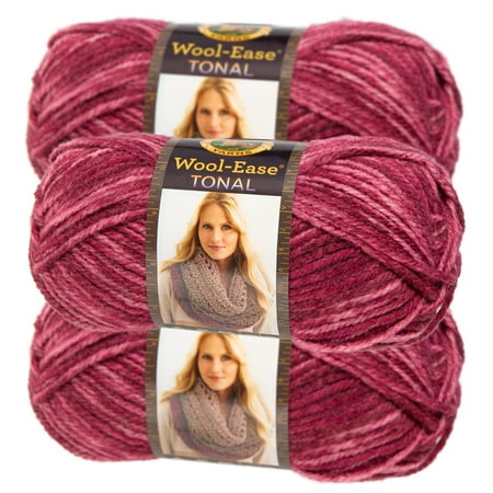 - Lion Brand Yarn (3 Pack) Wool-Ease Tonal Acrylic & Wool Soft Chunky Yarn For Knitting Crocheting Bulky #5