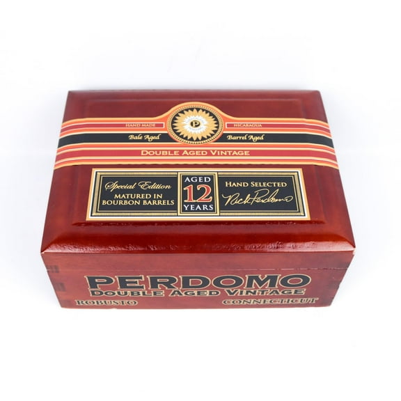 Perdomo Robusto Connecticut Empty Wood Cigar Box 8" x 6" x 3.25"