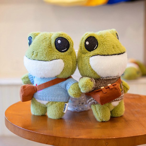 Cute/Soft/Clothing Frog Plush Stuffed Toys Big Eyes Frog Doll Gift to Kid Girl Boys Decoration Desktop Interior Birthday Pillow zhangmengya LED
