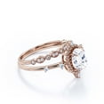 thumbnail image 2 of Dazzling Art nouvea 2.00 Carat Oval Cut Diamond Moissanite Engagement Ring, Wedding Ring in 925 Sterling Silver With 18k Rose Gold Plating, Gift For Her, Compass Ring, Bridal Set, Matching Band, 2 of 3