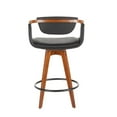 thumbnail image 6 of LumiSource Walnut Bamboo, Black Metal, Black PU Oracle Counter Stool, 6 of 8