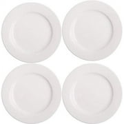 Farmhouse Decor Porcelain Mini Dipping Bowls Sauce Dishes - Set of 4 Elegant White Soy Sause Dish (6" Round)