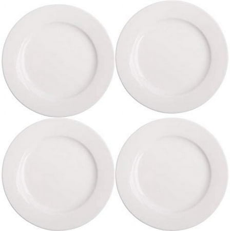 Farmhouse Decor Porcelain Mini Dipping Bowls Sauce Dishes - Set of 4 Elegant White Soy Sause Dish (6" Round)