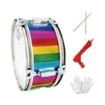 thumbnail image 1 of Juego de caja con baquetas de tono brillante, instrumento musical, con guantes y correa para niños, adultos, estudiantes, escenario de práctica. 13 pulgadas, 1 of 10
