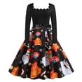thumbnail image 1 of Robe Vintage Rockabilly Patchwork pour Femmes, Robe de Fête de Noël avec Nœud, 1 of 7