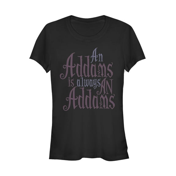 Junior's Addams Family Always An Addams Motto  Graphic Tee Black Medium