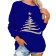 thumbnail image 2 of Meichang Chandails de Noël pour Femmes Raglan Chemises Tendance Arbre de Noël Graphique Chandails Automne Hiver Col Rond Chandail Tops, 2 of 7