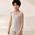 thumbnail image 2 of Rhuody Boy Spring Tops Summer Children'S Tank Tops Pure Colored Sleeveless Crewneck Blouse Simple Clothes Grey 13-14 Years, 2 of 4