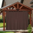 thumbnail image 2 of Lapalife Outdoor Curtains for Patio Waterproof, Extra Wide Detachable Top Thermal Insulated Outdoor Blackout Curtains Drapes for Porch Pergola Gezebo, 1 Panel, 100''x 96'', Brown, 2 of 7