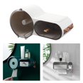 thumbnail image 3 of Toilet Roll Holder, Self Adhesive, Wall mount and storage Box, with Waterproof and , Roll Paper Dispenser White 2, 3 of 9