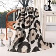 thumbnail image 4 of Beige and Black Leopard Pattern Blanket,Comfortable Soft Flannel Throw Blanket,All Season,Warm Lightweight Blankets for Sofa Bed Couch Living Room Chair,50"x60", 4 of 4