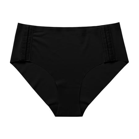 Bigersell Womens Panties Clearance Womens Cheeky Underwear Bikini Panty Style P-1188 Polyester Cheeky Panties Seamless Underwear Ladies Thong Briefs High Waist Women s Panties Black S