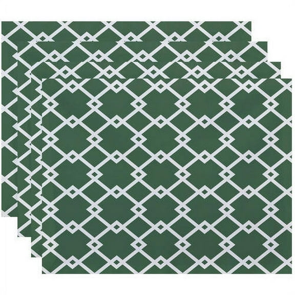 Simply Daisy 18" x 14" Link Lock Geometric Print Placemats, Set of 4