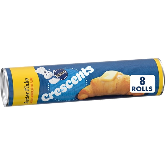 Pillsbury Crescent Rolls, Butter Flake Refrigerated Canned Pastry Dough, 8 Rolls, 8 oz