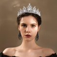 thumbnail image 2 of Baroque Crowns Crystal Tiara with Comb Wedding Bride Headband for Women and Girls, 2 of 4