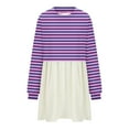 thumbnail image 5 of MIUOWANP Fall Dresses for Women 2024 Fashion Women's Casual Sweatshirt Long Sleeve Dress Round-Neck Ladies Patchwork Mini Dresses, 5 of 5