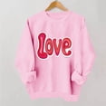 thumbnail image 6 of Valentines Day Pullover Sweatshirts Women Cute Heart Funny Valentine Sweater Tops Casual Long Sleeve Shirts, XS Pink, 6 of 6