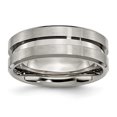 thumbnail image 1 of 8 mm Titanium Grooved Brushed & Polished Band, Size 12, 1 of 1