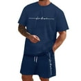 thumbnail image 1 of Pack De Playeras Para Hombre, Conjunto De Dos Piezas De Camiseta Y Pantalones Cortos De Manga Corta Con Estampado Para Hombre, Camisa Estampada Y Pantalón Corto., 1 of 5