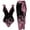 Z5 Pink, variant on Erwazi High Cut One Piece Swimsuits for Women 2 Piece Tie Side Swim Warp Skirt Beach Trendy Bathing Suit Set