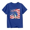 thumbnail image 2 of ITSAME Girls American Flag Graphic Tee 4th of July Short Sleeve Tops Independence Day Patriotic T-Shirts Blue Size 5-6, 2 of 6