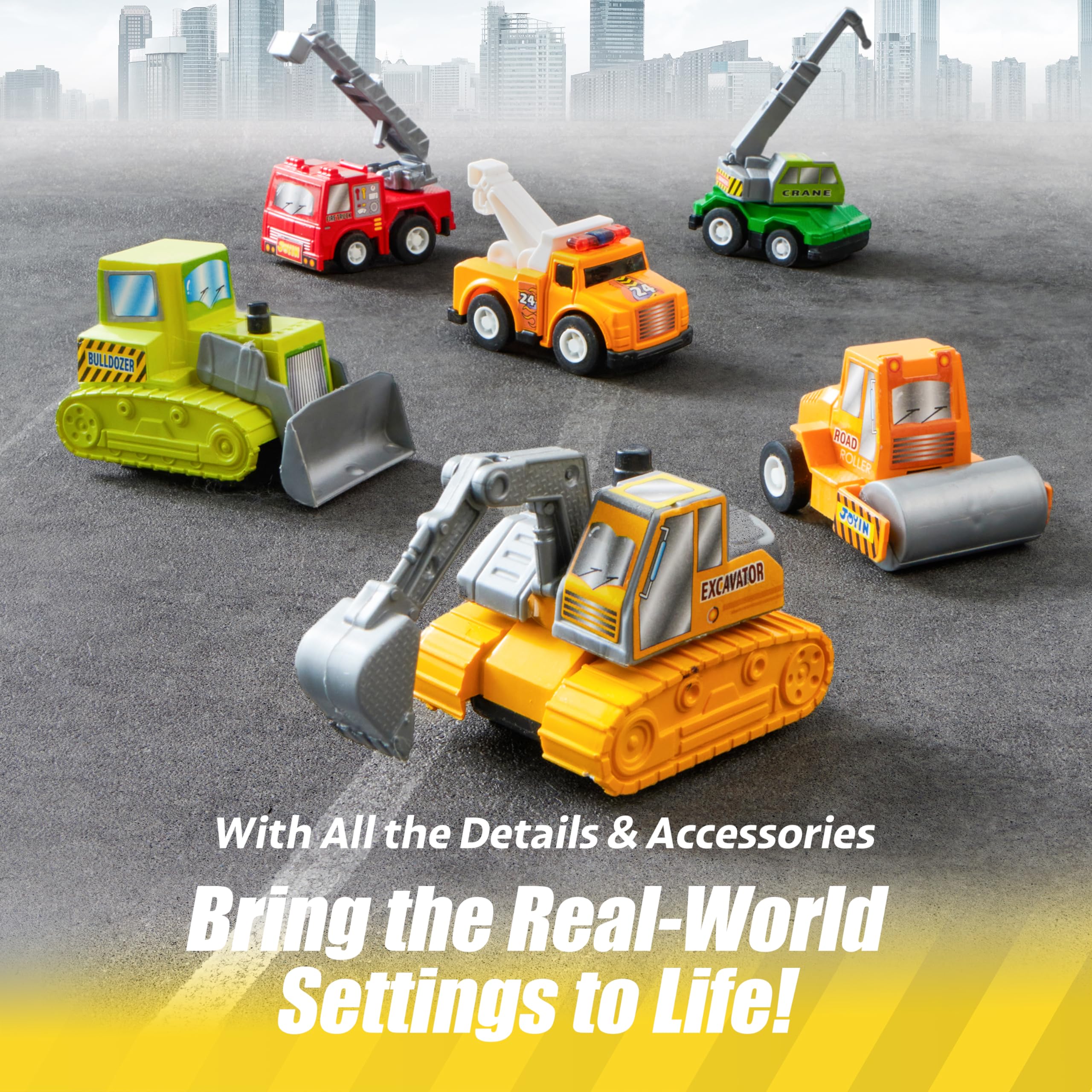 Joyfy 18-Piece Friction Pull Back Toy Vehicles Set photo 7