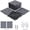 Gray, variant on 44 Pack  Plastic Interlocking Deck Tiles,(12pcs Edge Trim+4pcs Corner)Outdoor Patio Flooring, 12"x12" Interlocking Decking Tile Outdoor All Weather Use, Waterproof Patio Pavers for Pool Balcony