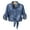 M-a-Blue, variant on Women's 3/4 Sleeve Short Denim Jacket Light Cropped Jean Jackets Coats Plus Size Blazer S-35 Blue 3XL