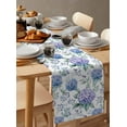 thumbnail image 6 of Ldtrchee Blue Purple Spring Floral Table Runner 120 Inches, Summer Botanical Elegant Bed Runner Dresser Scarves Tabletop for Indoor Outdoor Parties/Ceremony/Banquet, 13"x 120", 6 of 8