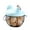 Blue, variant on Bueautybox Metal Mesh Wire Egg Storage Basket with White Ceramic Farm Chicken Top and Handles