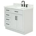 thumbnail image 6 of Ariel Hepburn 37 In. Right Offset Oval Sink Vanity With 1.5 In. Carrara White Countertop In Grey, 6 of 10